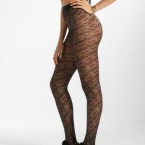 Fendi X Skims black all over logo tights size XXS never worn